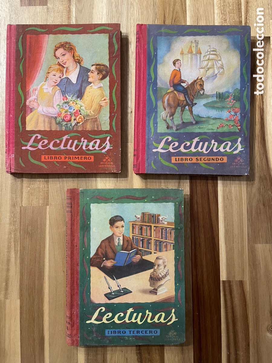 Libri di seconda mano: Tres libros. Lecturas graduadas. Edelvives. A&ntilde;os 50.