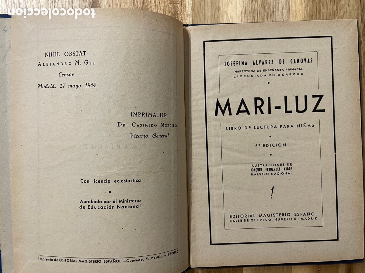 Libros de segunda mano: Mari Luz. Libro de lectura para ni&ntilde;as. 1944. Libro escolar. - Foto 2