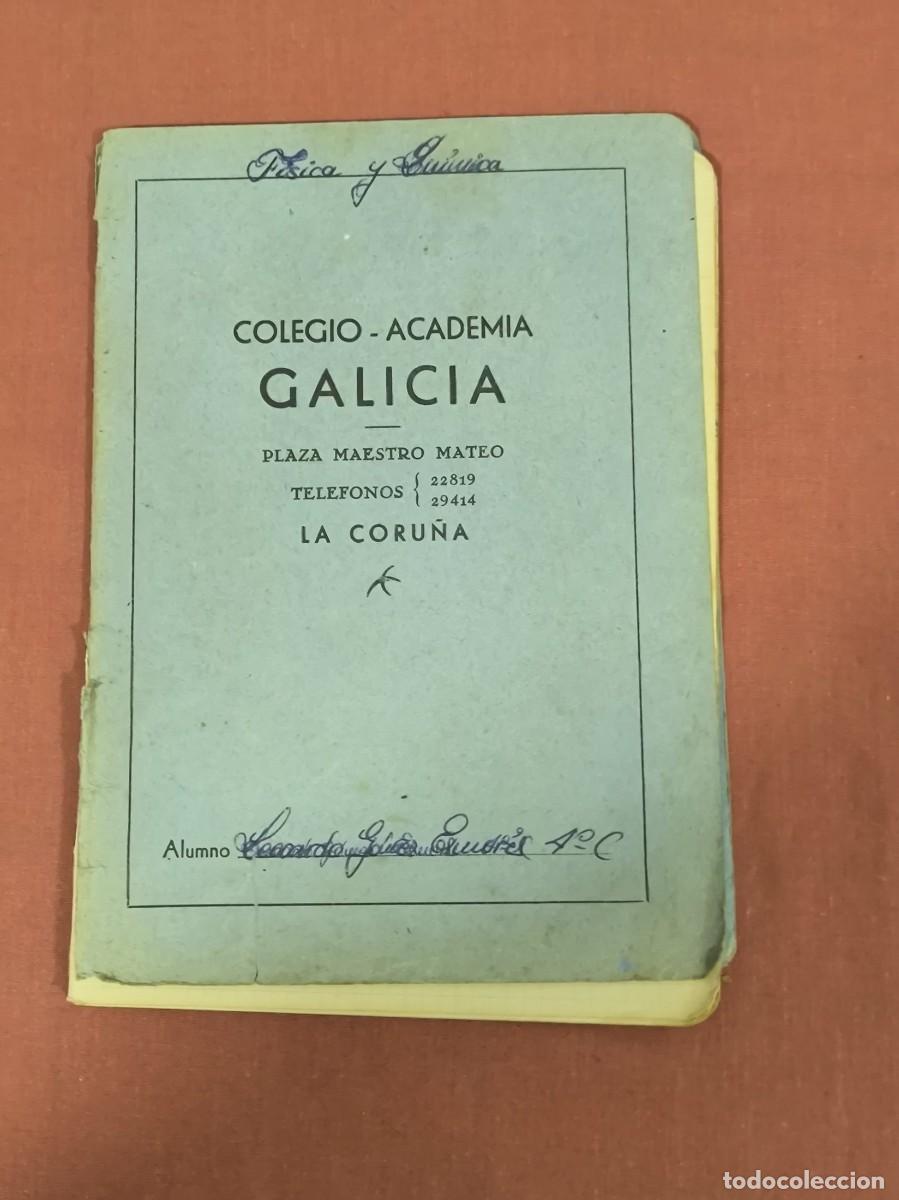 Libri di seconda mano: Cuaderno Manuscrito F&iacute;sica y Qu&iacute;mica Colegio-Academia Galicia La Coru&ntilde;a Vintage