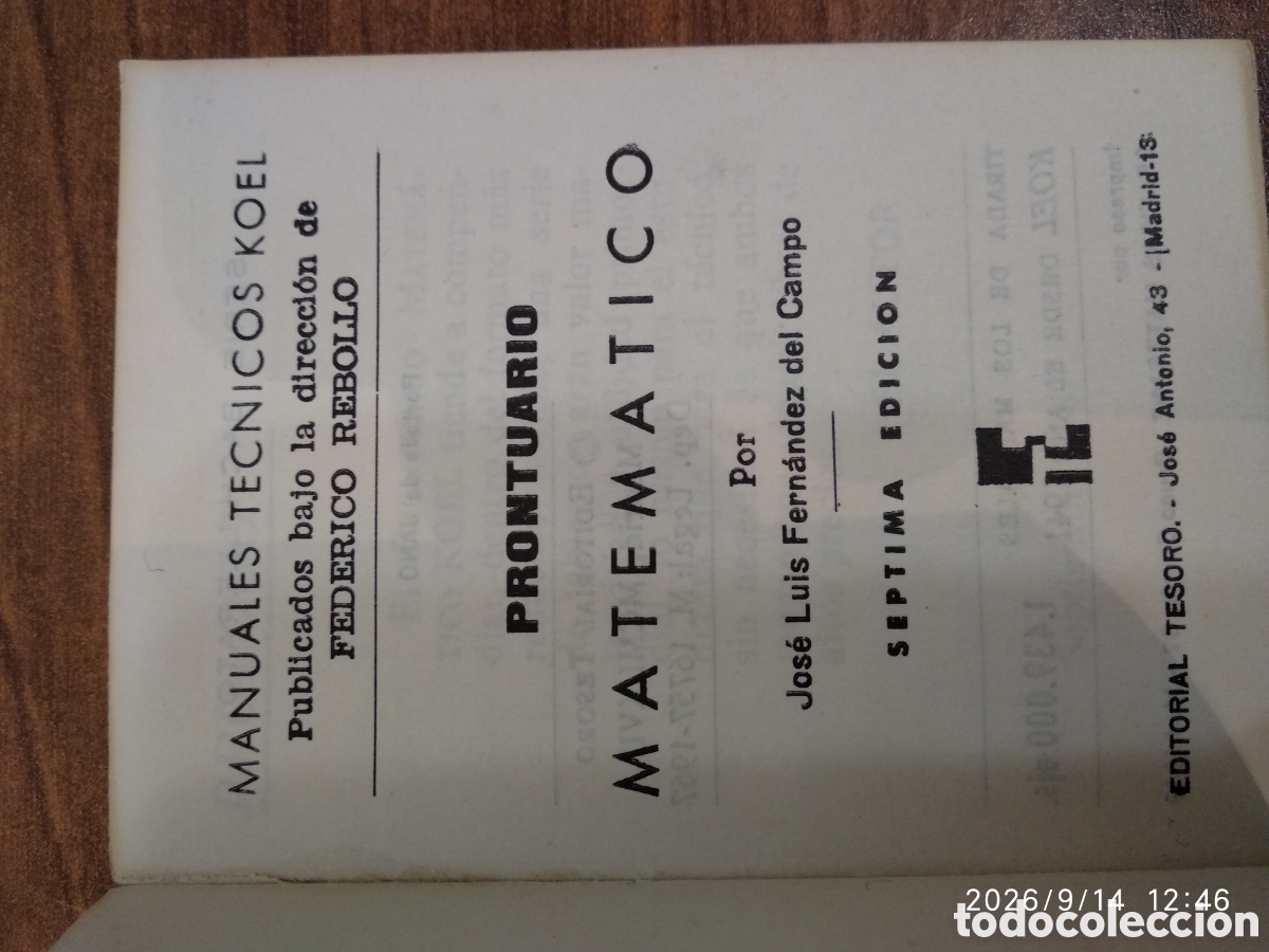 Libros de segunda mano: Koel prontuario Matem&aacute;tico 4 - Foto 13