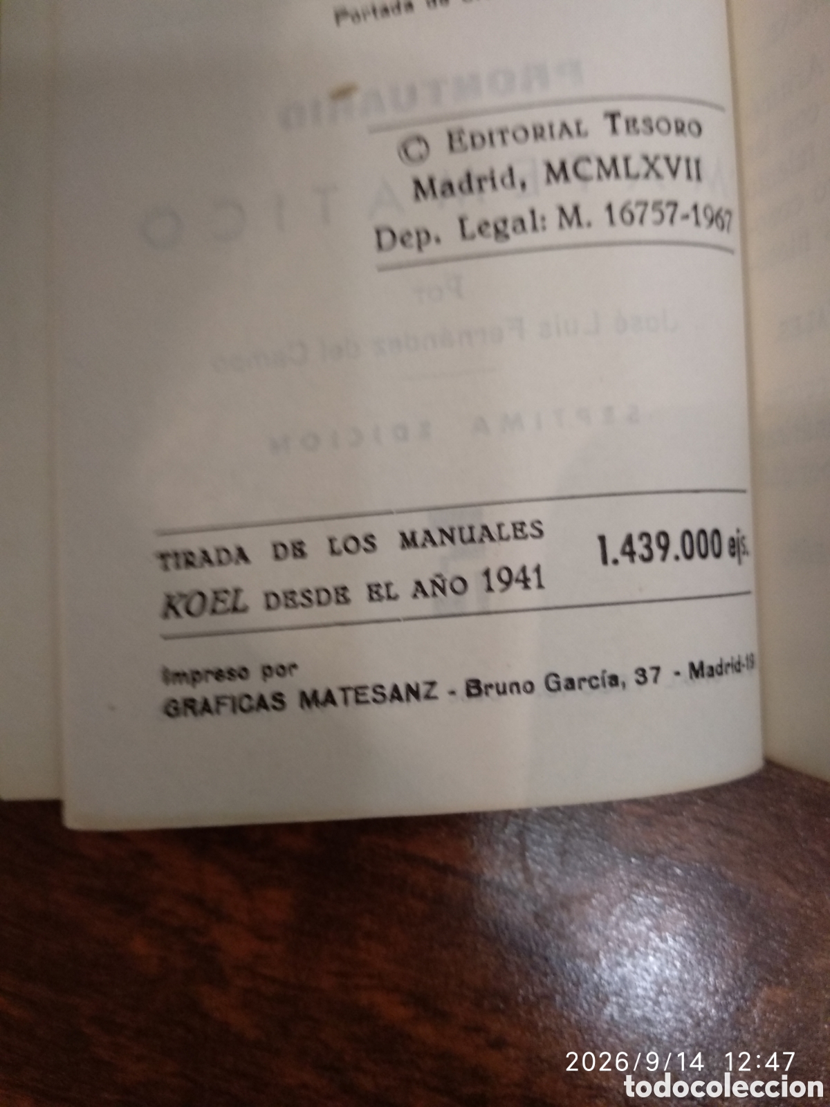 Libros de segunda mano: Koel prontuario Matem&aacute;tico 4 - Foto 14