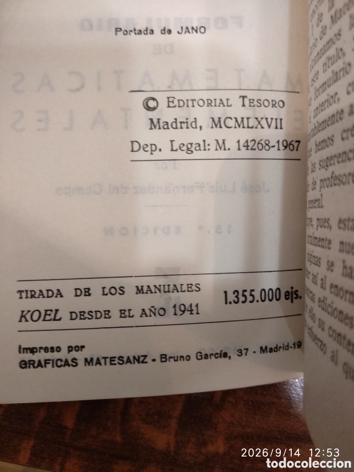 Libros de segunda mano: Koel formulario de matem&aacute;ticas elementales - Foto 14