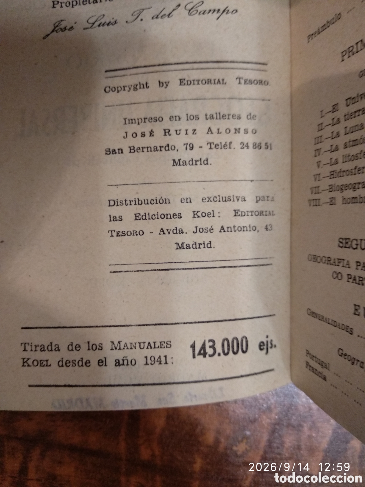 Libros de segunda mano: Koel prontuario de geograf&iacute;a Universal 18 - Foto 14