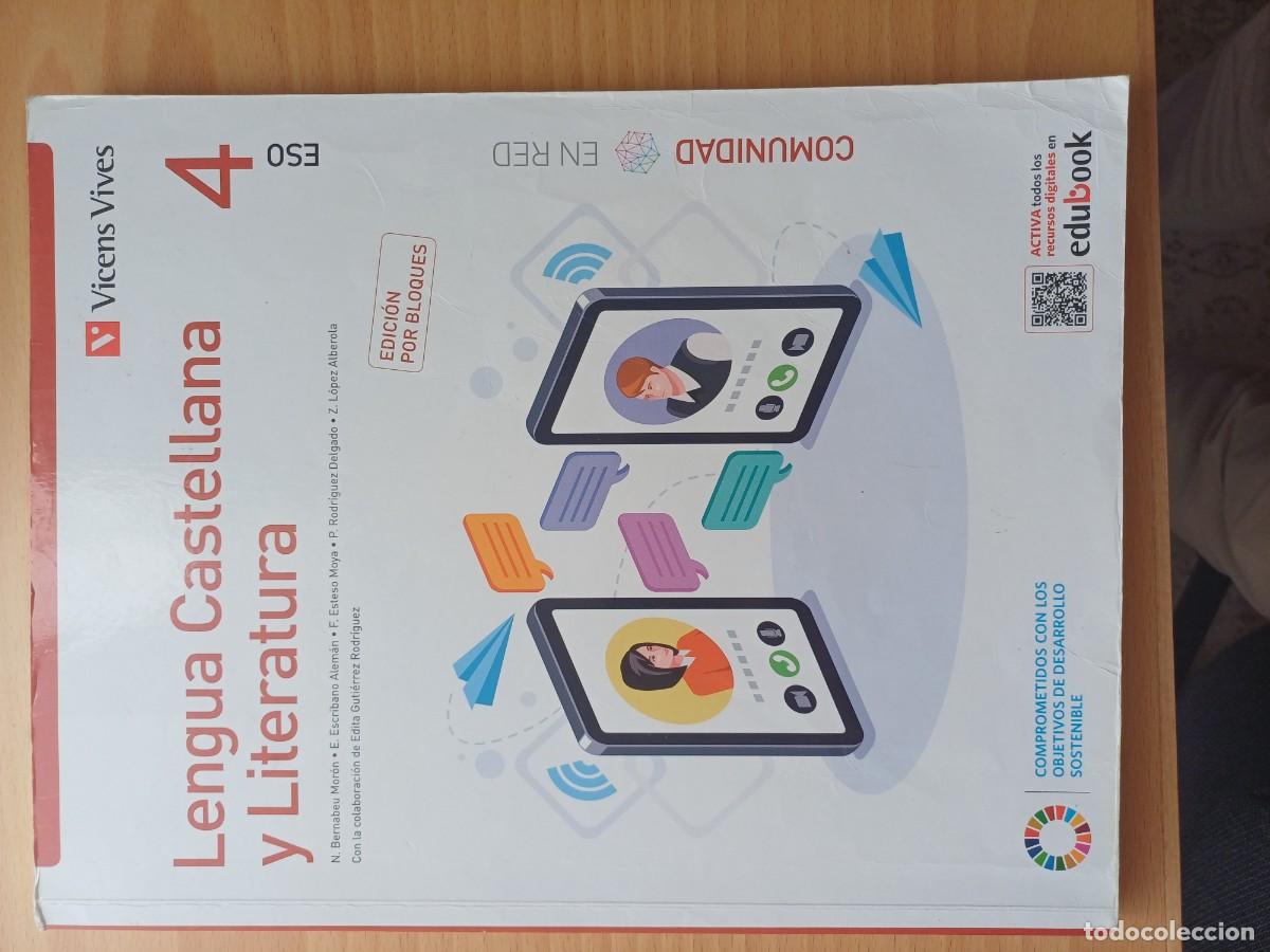 Libros de segunda mano: Libro de texto Lengua y Literatura Castellana, 4&ordm; ESO, Vicens Vives