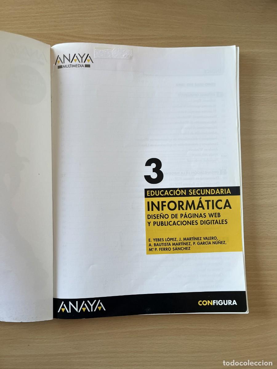 Libros de segunda mano: Libro Inform&aacute;tica 3&ordm; ESO Anaya 2005 CD - Foto 2