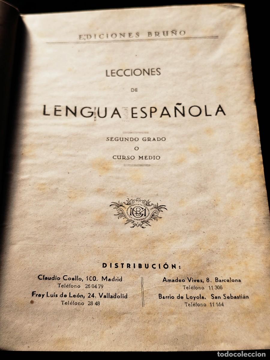 Libros de segunda mano: LECCIONES DE LENGUA ESPA&Ntilde;OLA. SEGUNDO GRADO.EDICIONES BRU&Ntilde;O - Foto 2