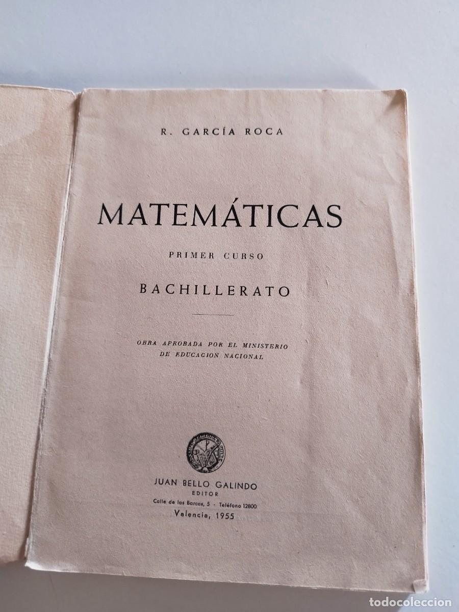 Libros de segunda mano: matem&aacute;ticas bachillerato Roca. 1955 - Foto 2