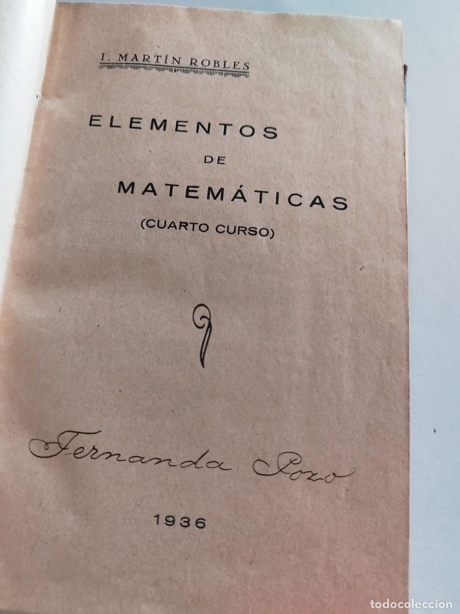 Libros de segunda mano: elementos de matem&aacute;ticas 1936 - Foto 2