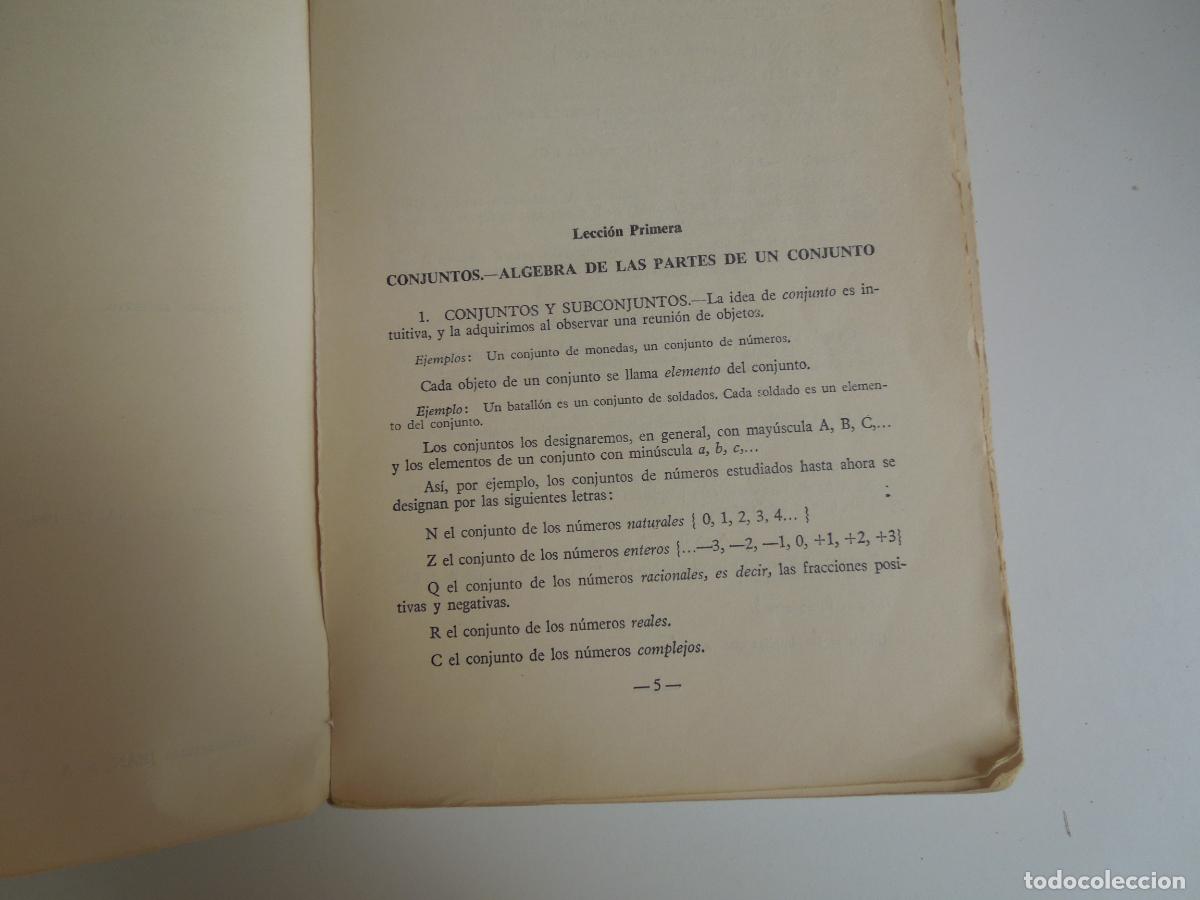Libros de segunda mano: MATEMATICAS - ALGEBRA - PRIMER CURSO - SANTANDER 1967 LUIS THOMAS ARAS - - Foto 3