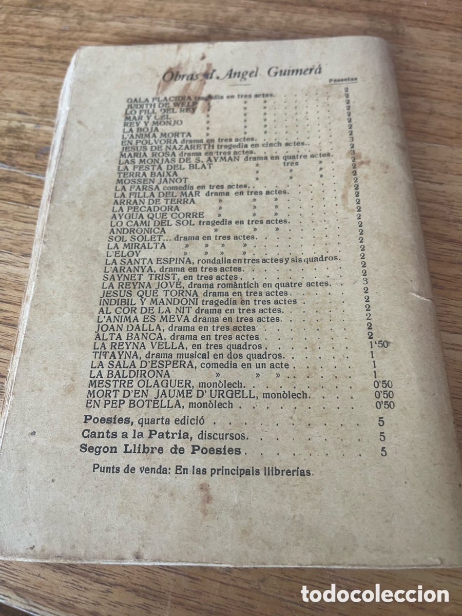 Libros de segunda mano: Terra Baixa &Agrave;ngel Guimer&agrave; octava edici&oacute;n hacia 1918 - Foto 7