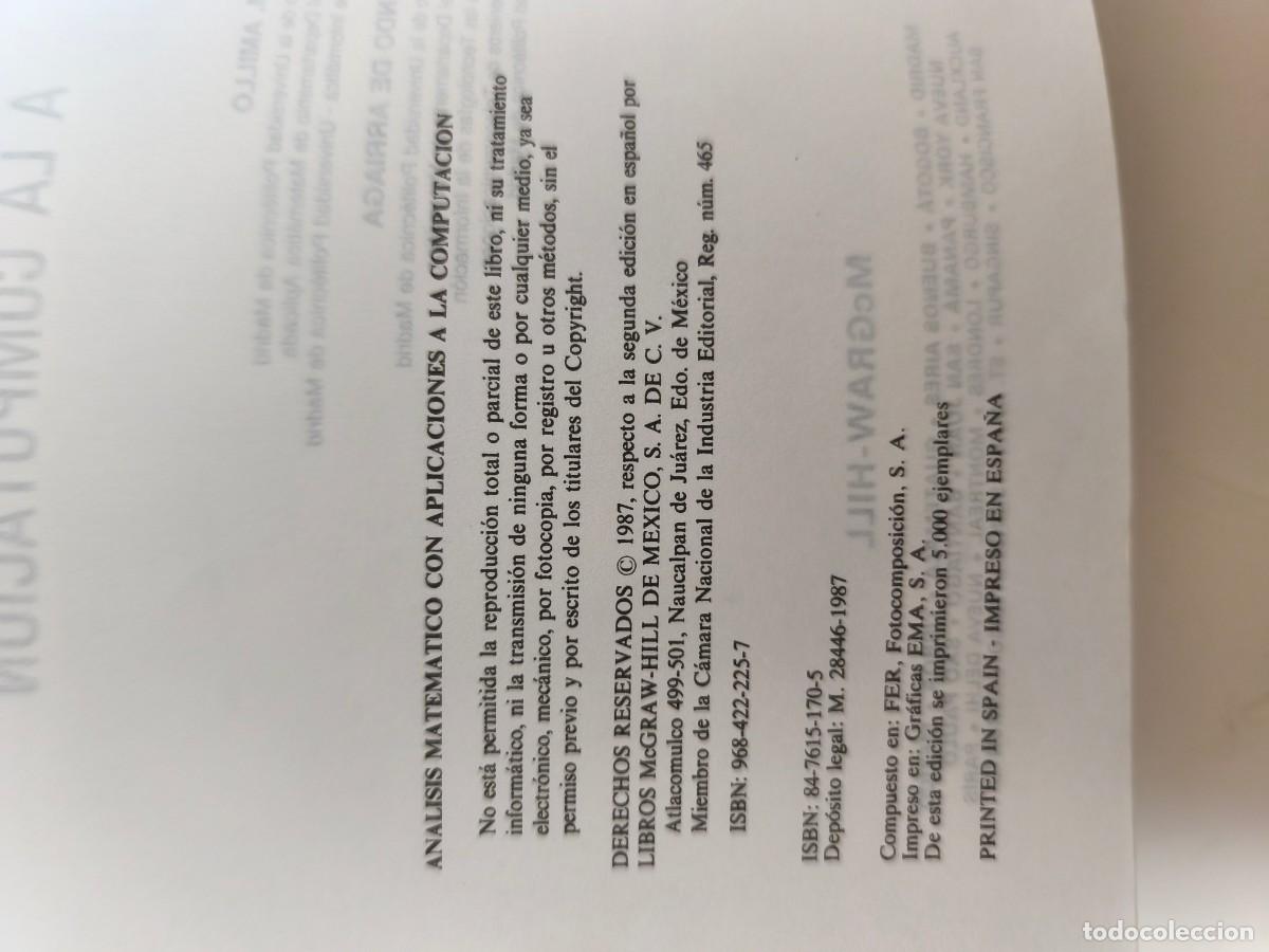 Libros de segunda mano: An&aacute;lisis Matem&aacute;tico con Aplicaciones a la Computaci&oacute;n 1987 - Foto 3