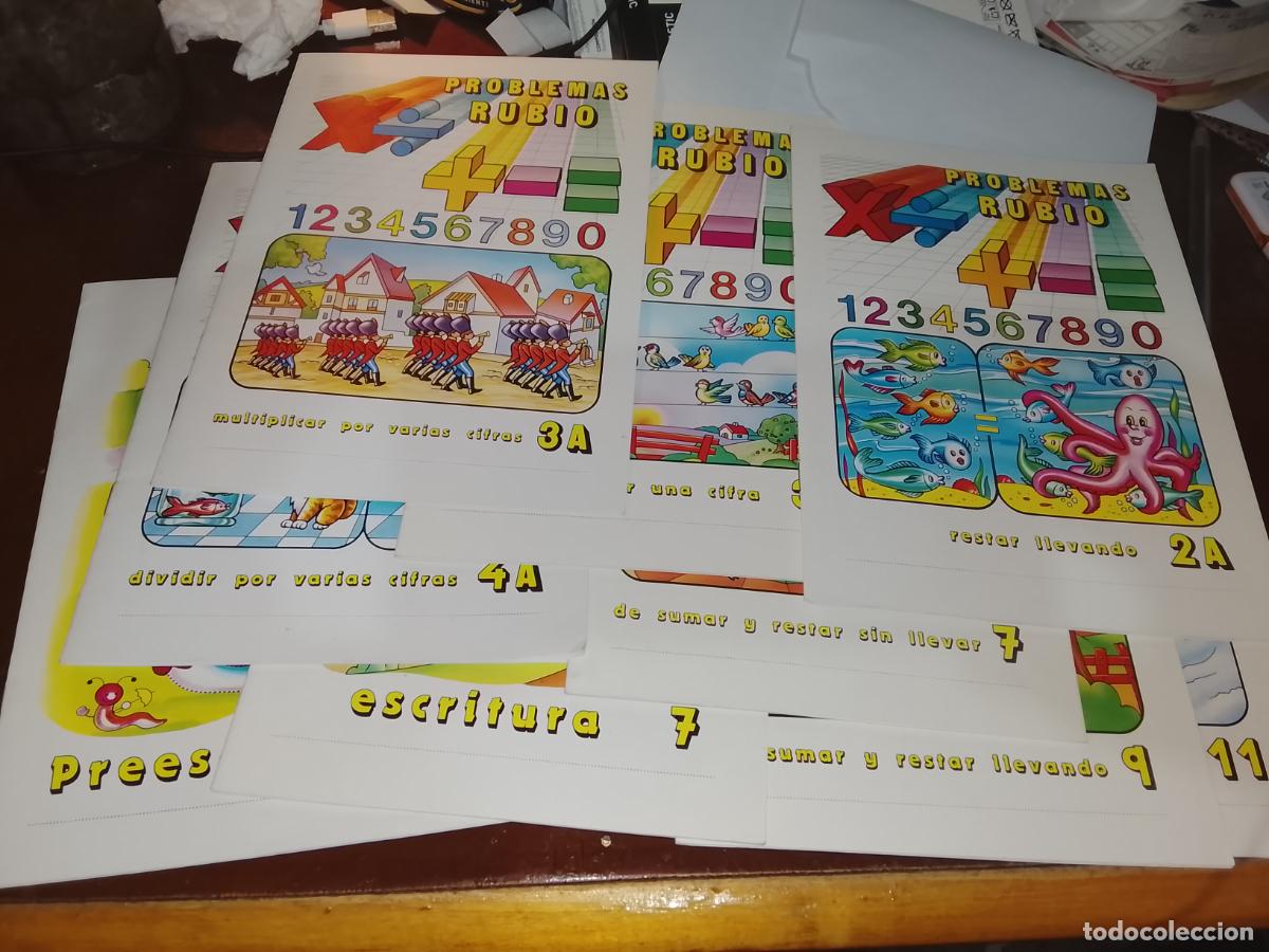 Libros de segunda mano: Lote 9 Cuadernillos RUBIO 1977-1984 EGB-5 NUEVOS + 3 una p&aacute;gina usada + 1 usado