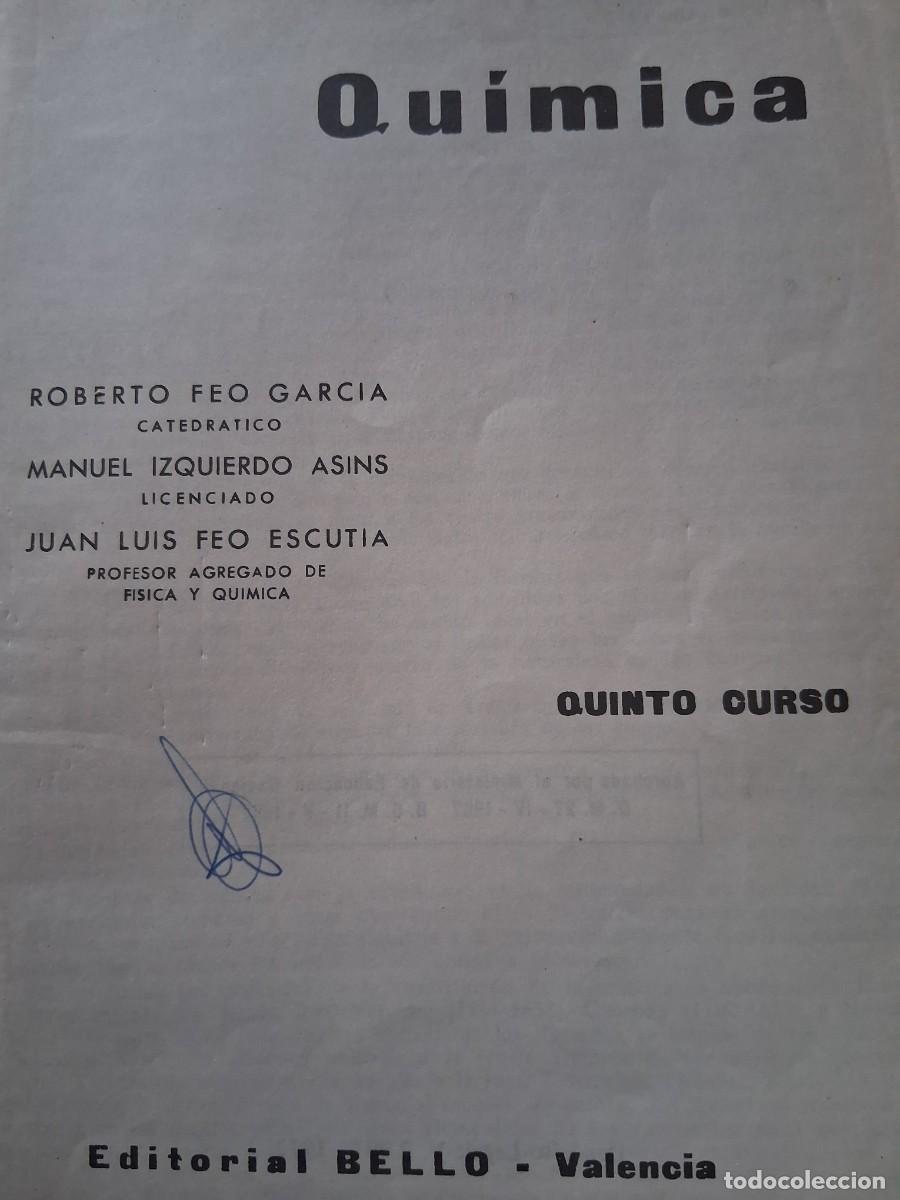 Libros de segunda mano: Libro quimica editorial Bello - Foto 2