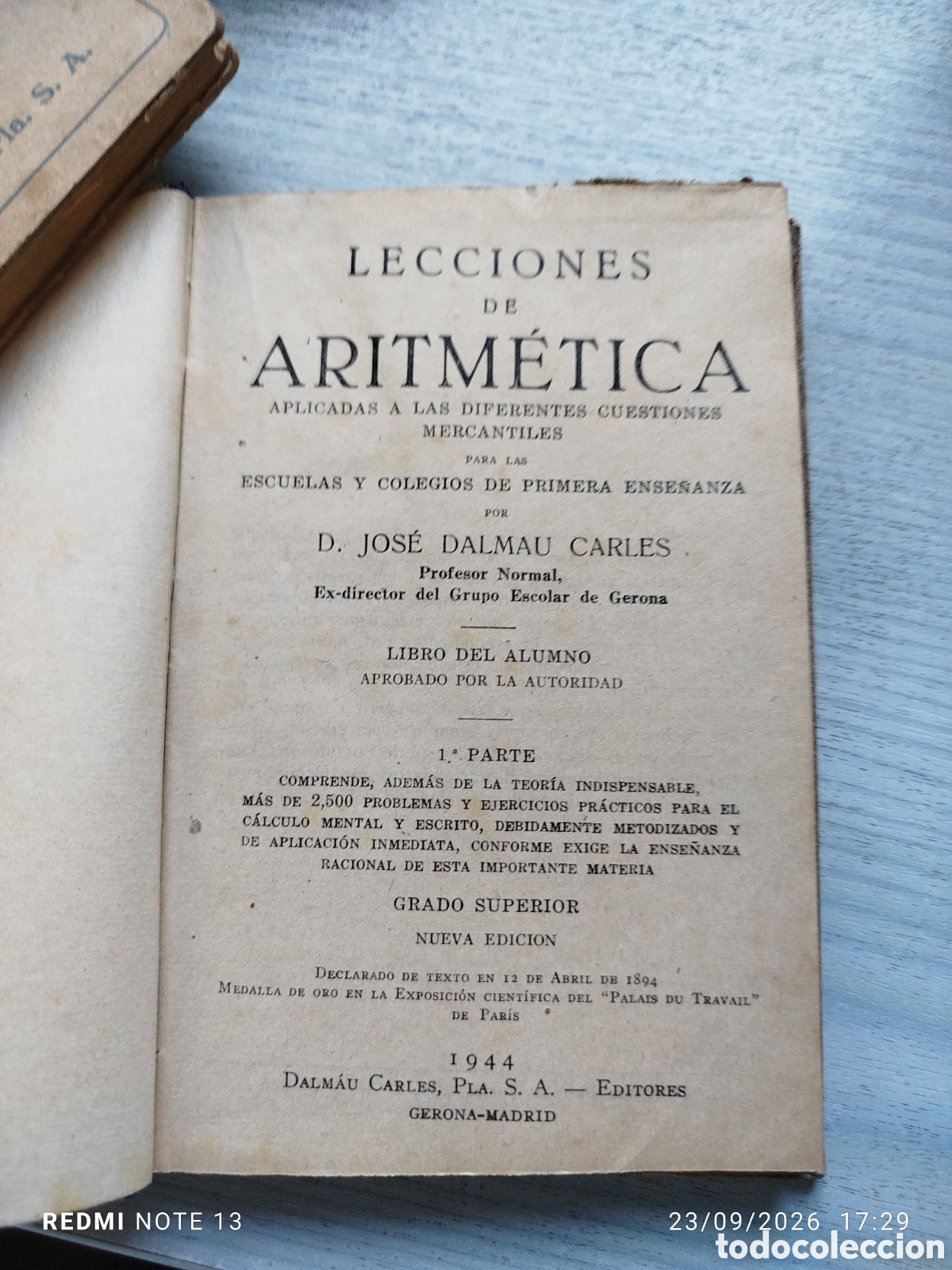 Libros de segunda mano: Libros de aritm&eacute;tica 1 y2parte.dalmau Carles pla - Foto 4