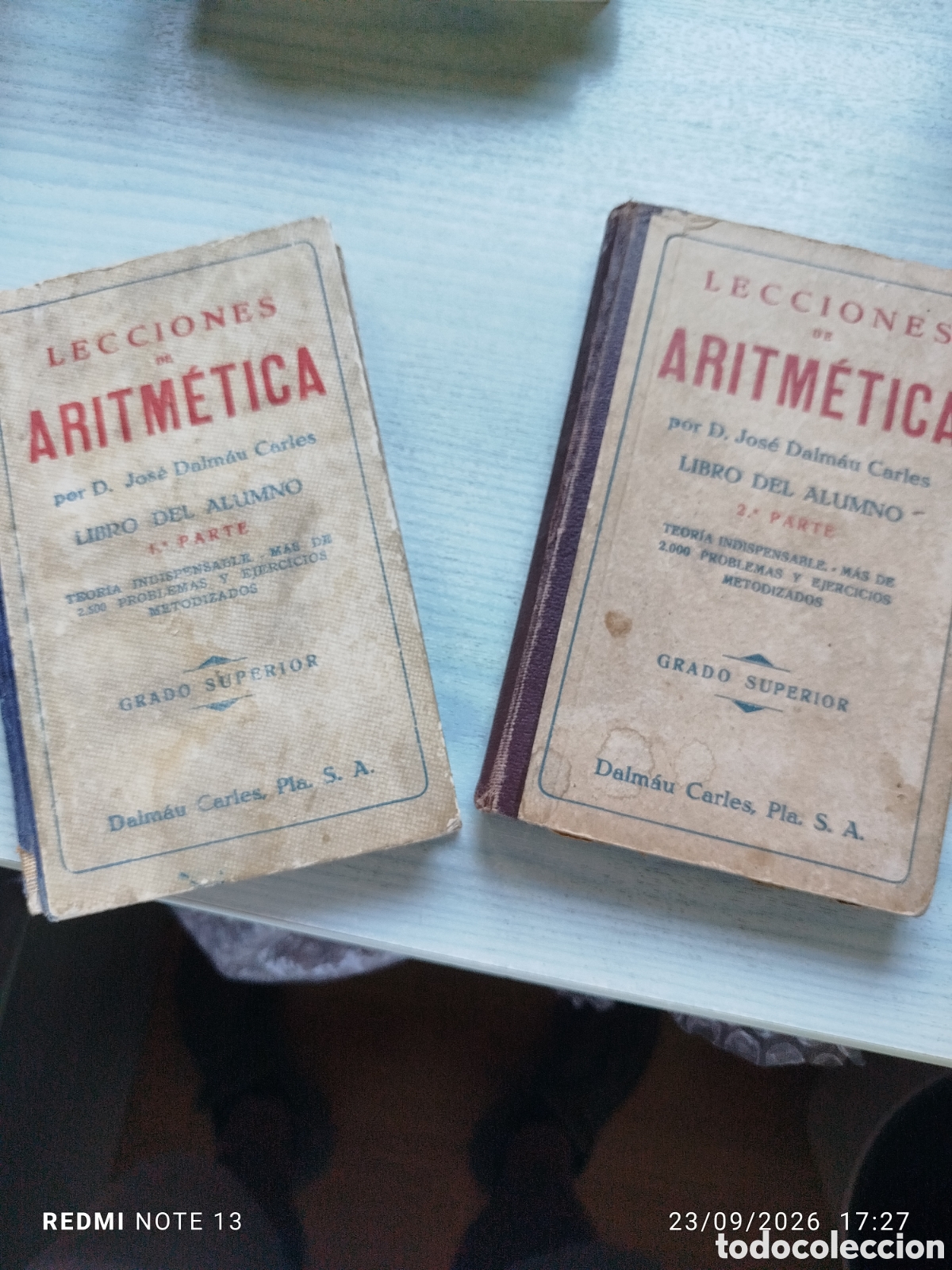 Libros de segunda mano: Libros de aritm&eacute;tica 1 y2parte.dalmau Carles pla