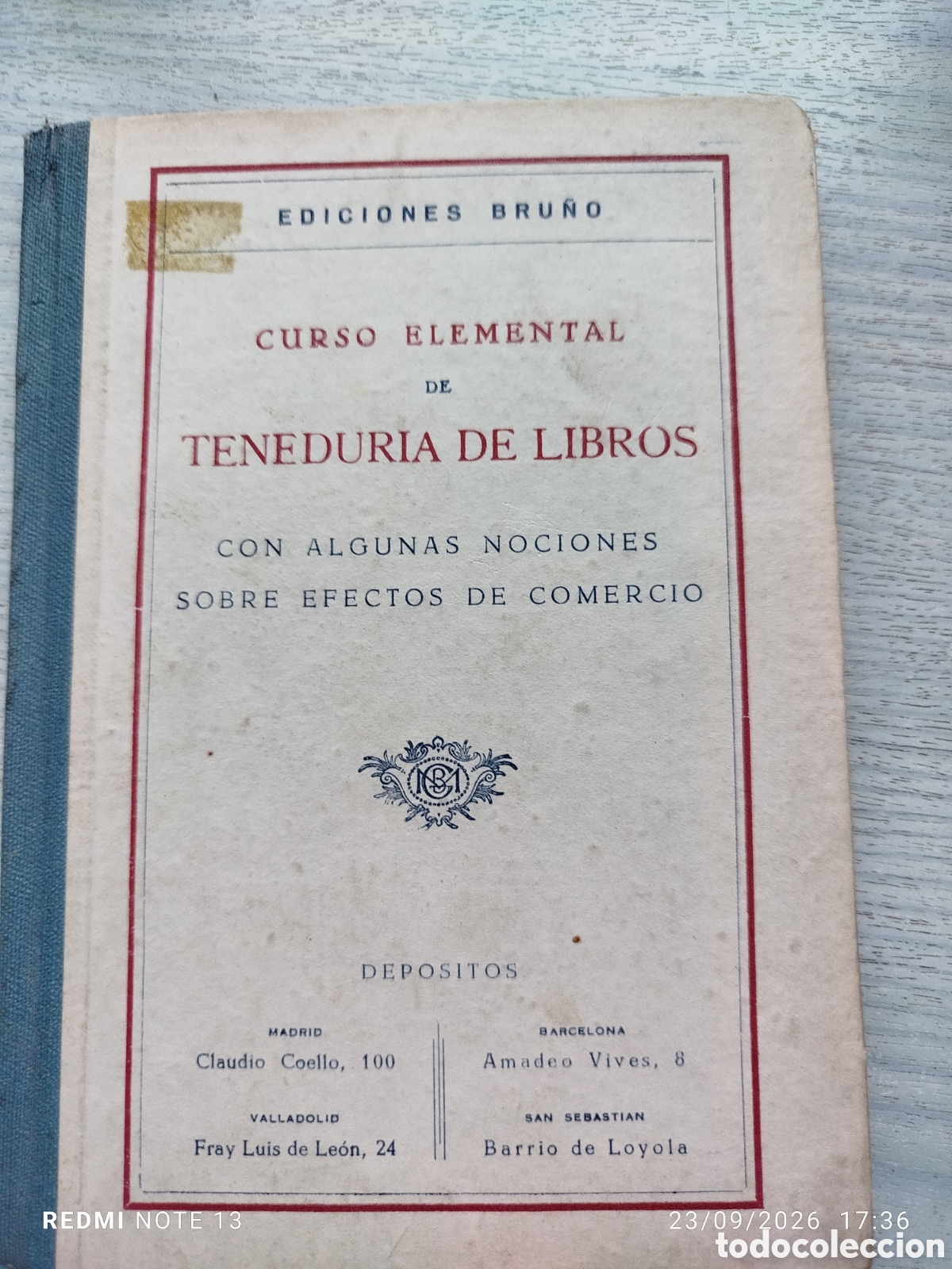 Libros de segunda mano: Tenedur&iacute;a de libros .bru&ntilde;o 1951