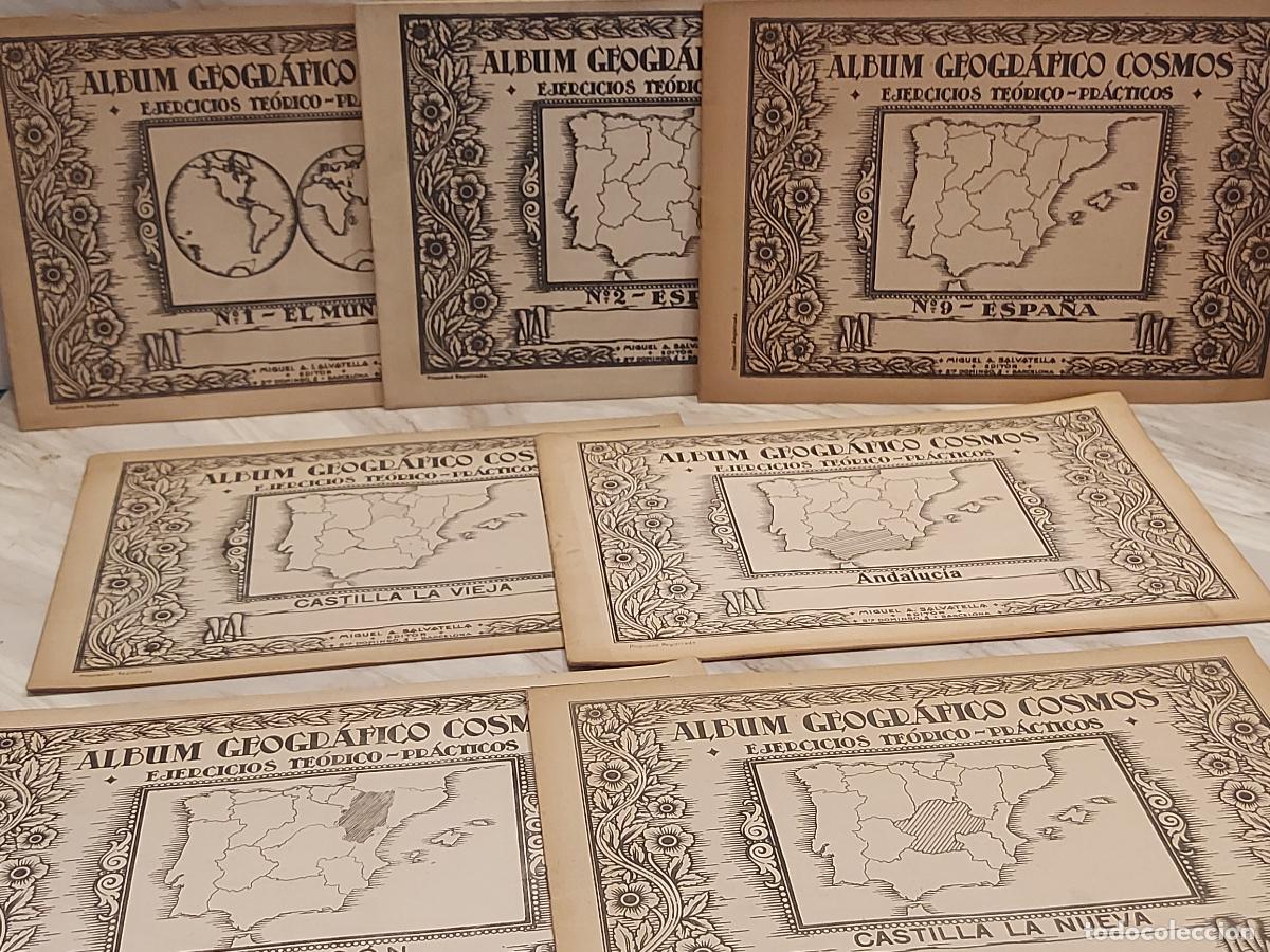 Libros de segunda mano: &Aacute;LBUM GEOGR&Aacute;FICO COSMOS | 7 CUADERNOS ESCOLARES SIN USAR | SALVATELLA | 1959
