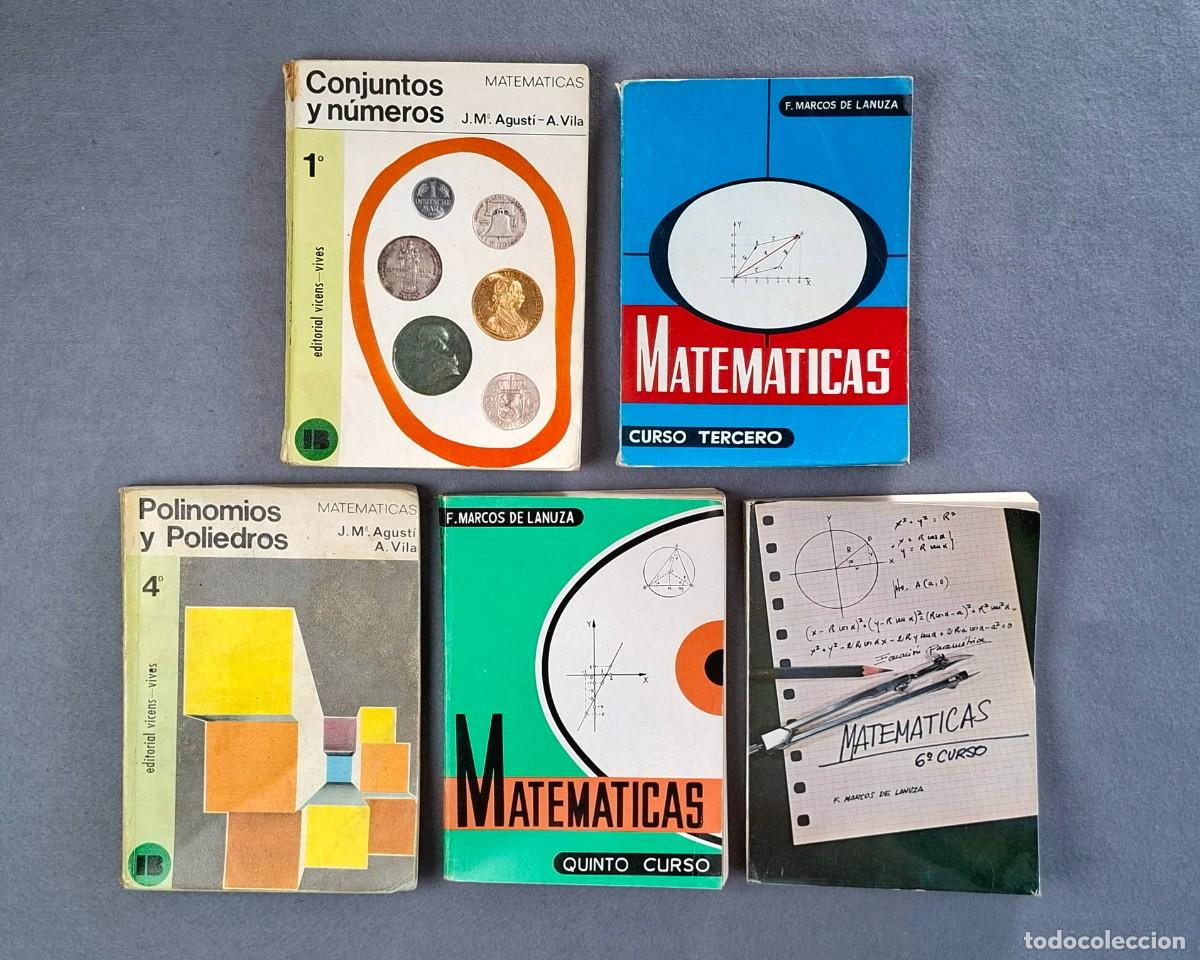 Libros de segunda mano: Lote de 5 Libros de texto de MATEM&Aacute;TICAS bachillerato a&ntilde;os 70