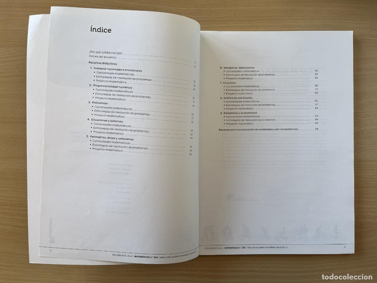 Libros de segunda mano: Matem&aacute;ticas 4 ESO Recursos Santillana - Foto 3