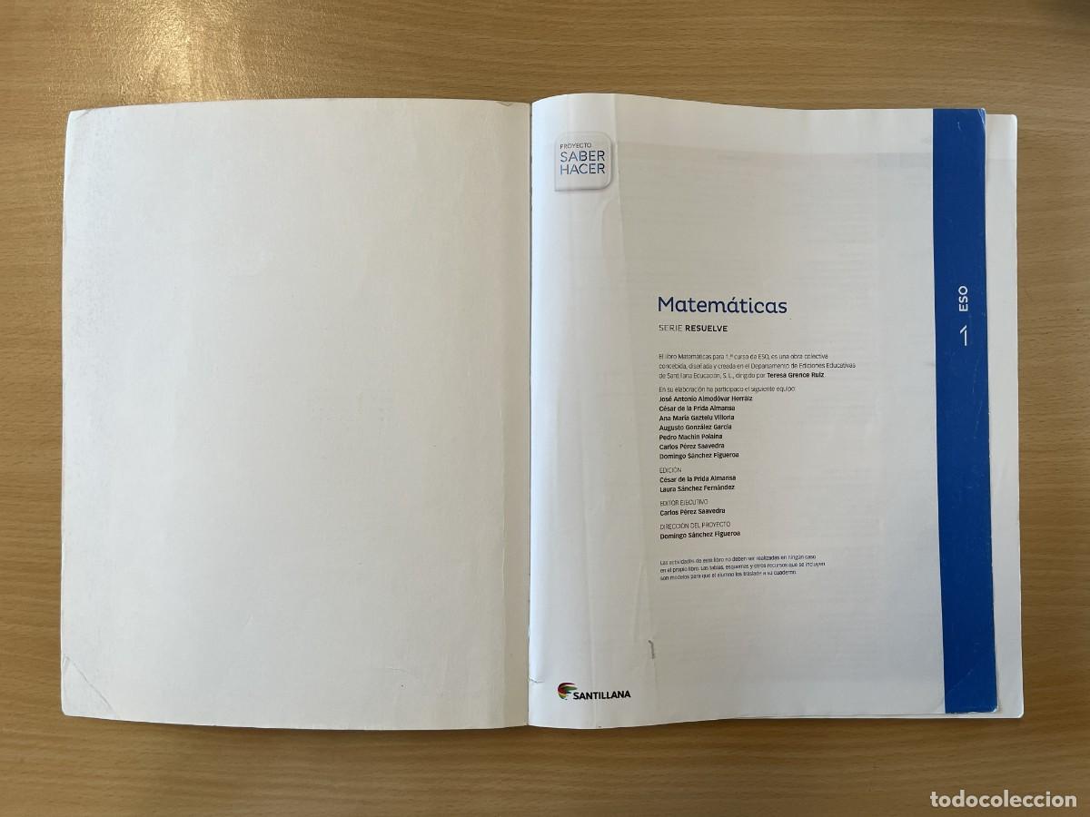 Libros de segunda mano: Matem&aacute;ticas 1 ESO Santillana - Foto 2
