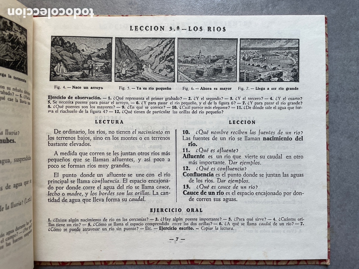 Libros de segunda mano: Libro escolar. Geograf&iacute;a. Primer grado. Edelvives. 1940. - Foto 3