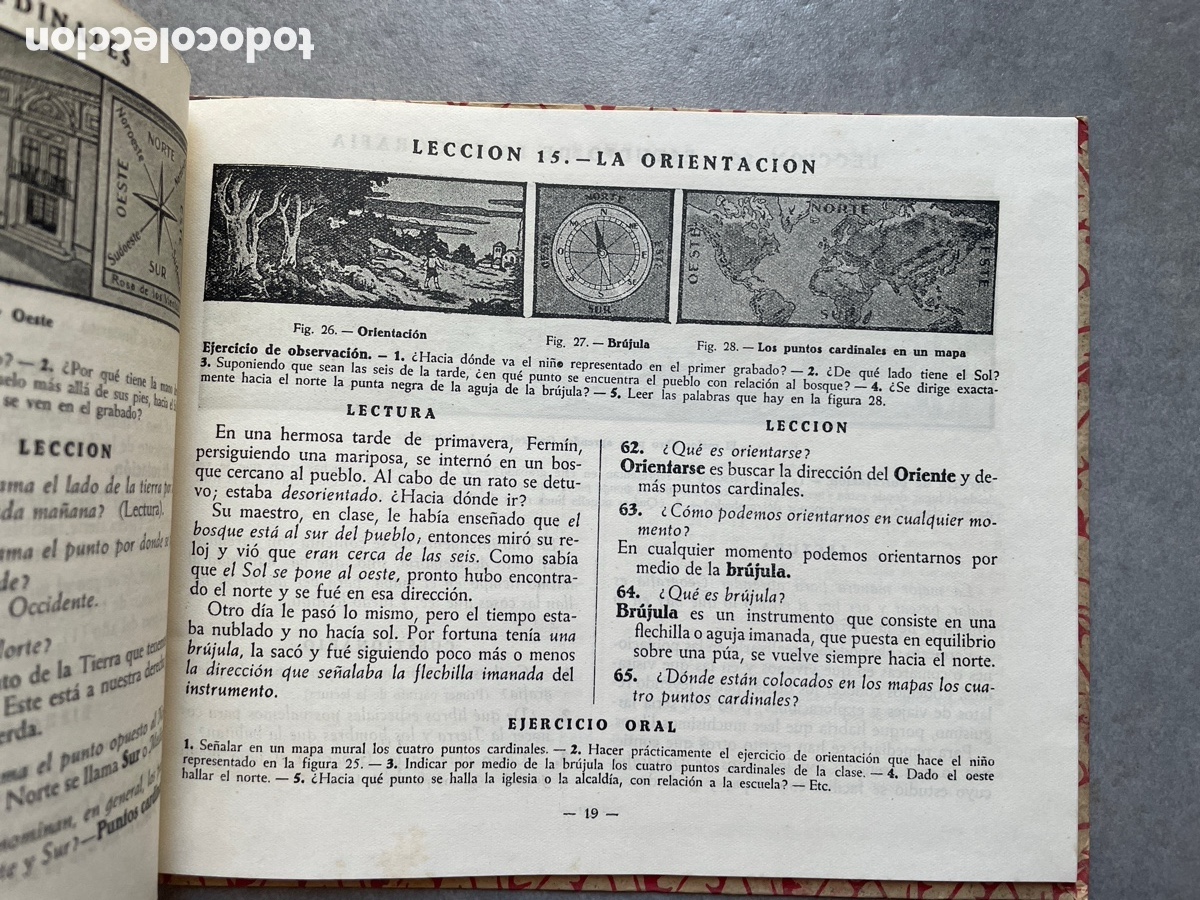 Libros de segunda mano: Libro escolar. Geograf&iacute;a. Primer grado. Edelvives. 1940. - Foto 4