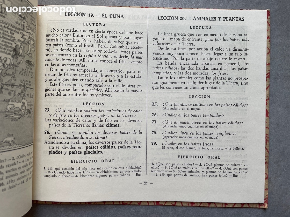 Libros de segunda mano: Libro escolar. Geograf&iacute;a. Primer grado. Edelvives. 1940. - Foto 5