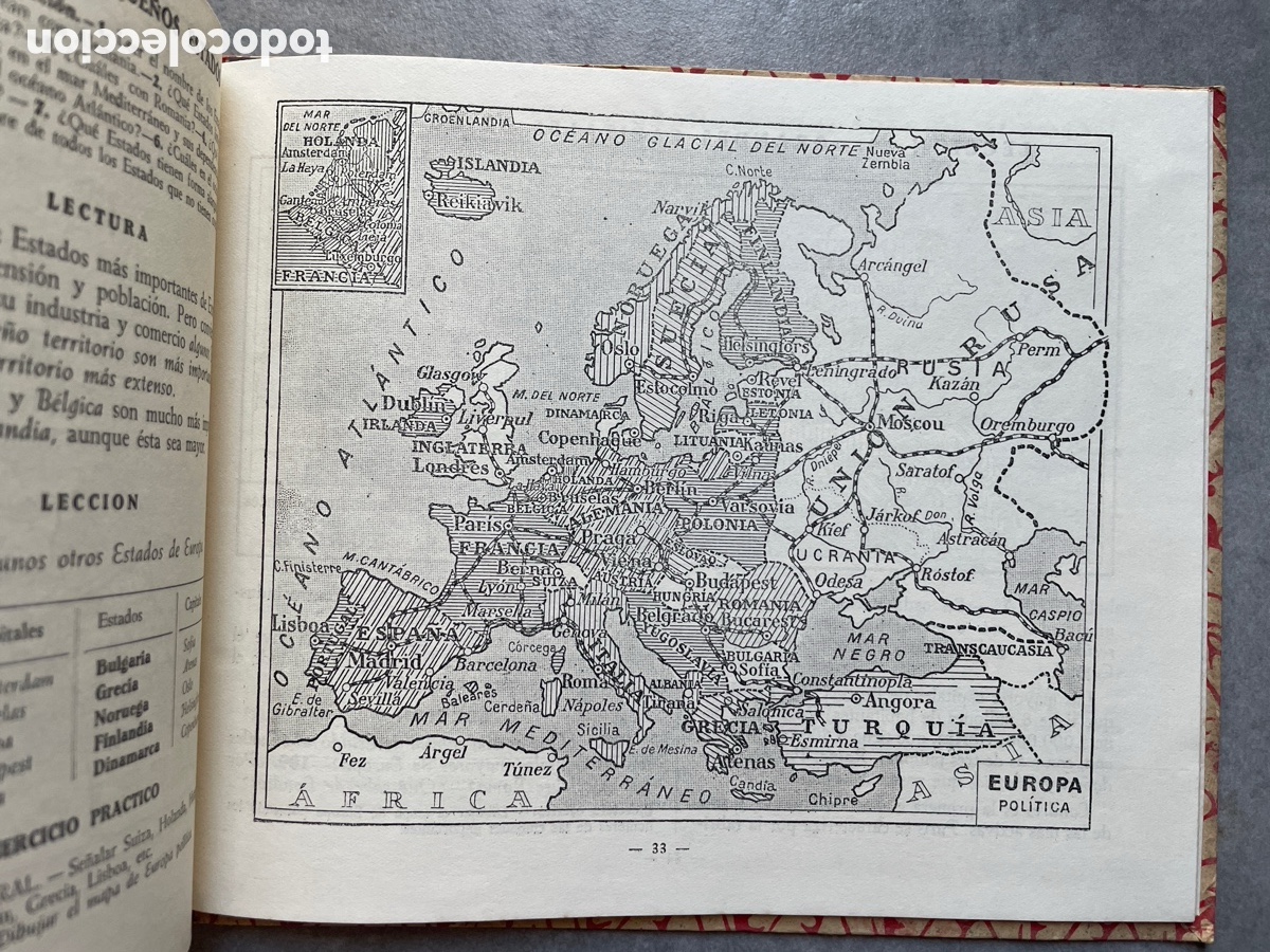 Libros de segunda mano: Libro escolar. Geograf&iacute;a. Primer grado. Edelvives. 1940. - Foto 6