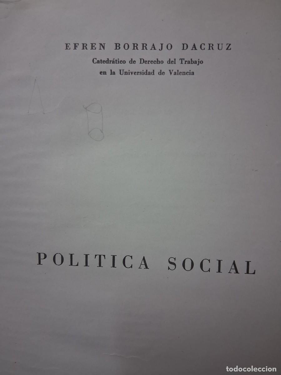 Libros de segunda mano: Libro Efren Borrajo Pol&iacute;tica social Docel - Foto 2