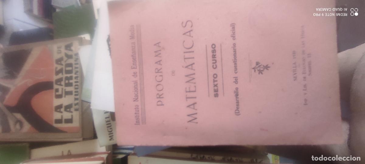 Libros de segunda mano: PROGRAMA MATEM&Aacute;TICAS SEXTO CURSO