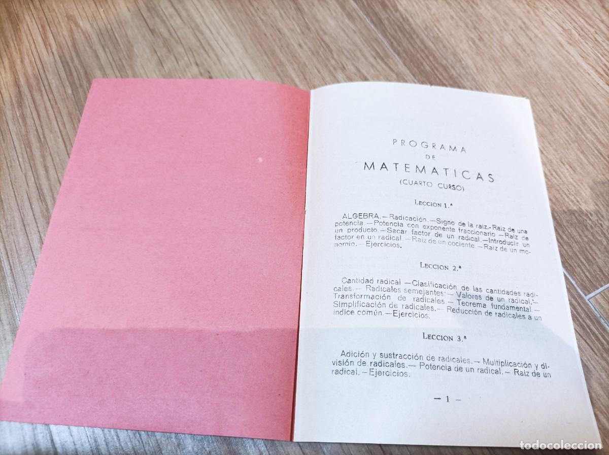 Libros de segunda mano: MATEMATICAS CUARTO CURSO DE BACHILLERATO 1958 - DANIEL MORALES LOPEZ - Foto 7