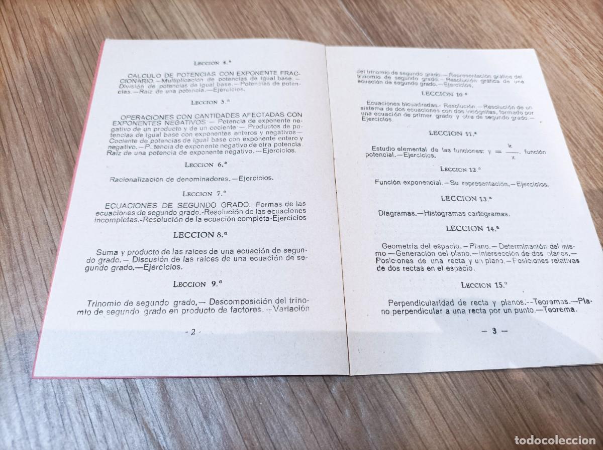 Libros de segunda mano: MATEMATICAS CUARTO CURSO DE BACHILLERATO 1958 - DANIEL MORALES LOPEZ - Foto 8