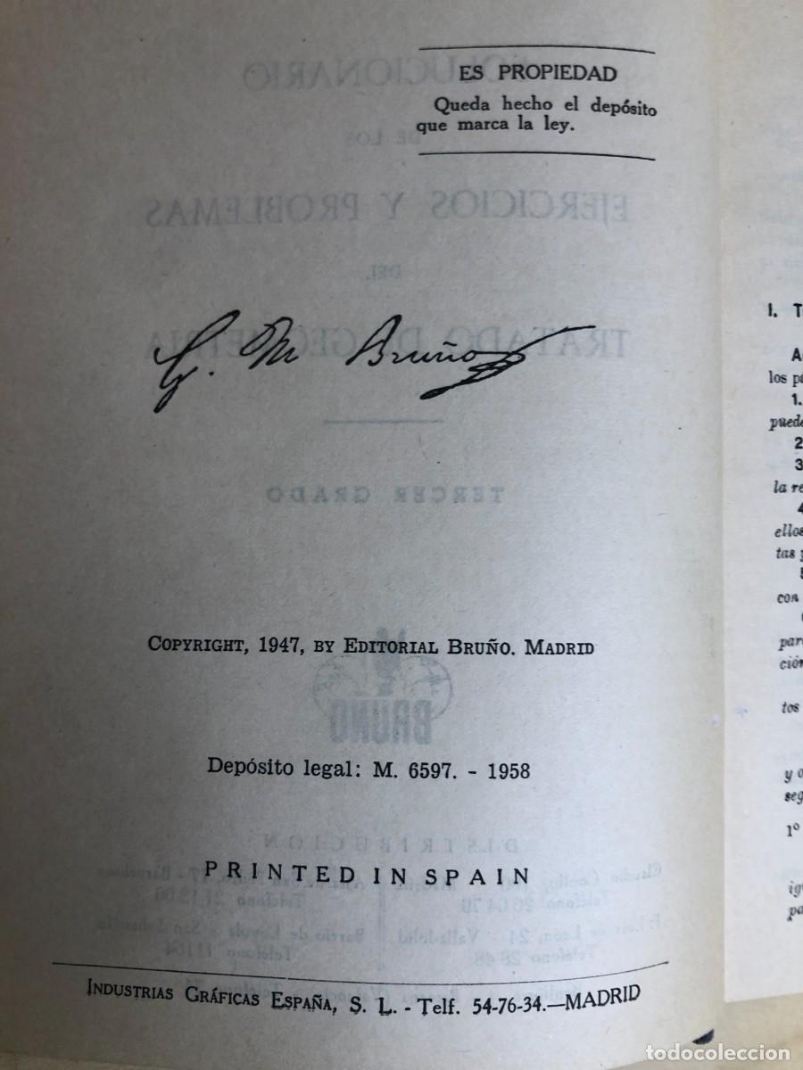 Libros de segunda mano: Solucionario Geometr&iacute;a Tercer Grado Ediciones Bru&ntilde;o 1958 ejercicios y problemas - Foto 5