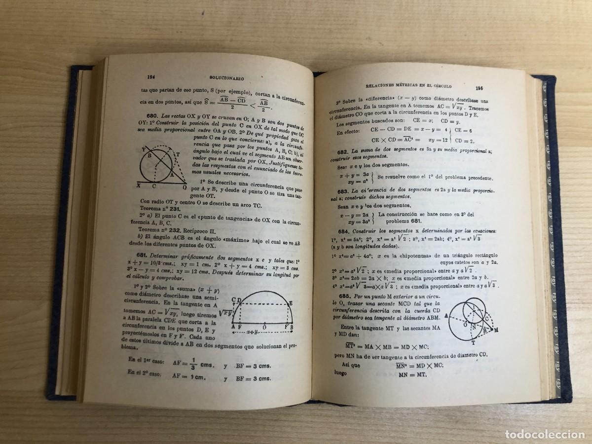 Libros de segunda mano: Solucionario Geometr&iacute;a Tercer Grado Ediciones Bru&ntilde;o 1958 ejercicios y problemas - Foto 9
