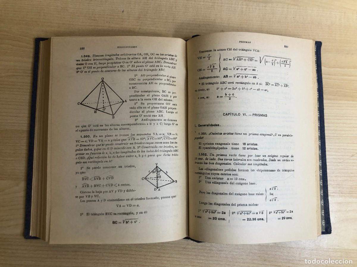 Libros de segunda mano: Solucionario Geometr&iacute;a Tercer Grado Ediciones Bru&ntilde;o 1958 ejercicios y problemas - Foto 11