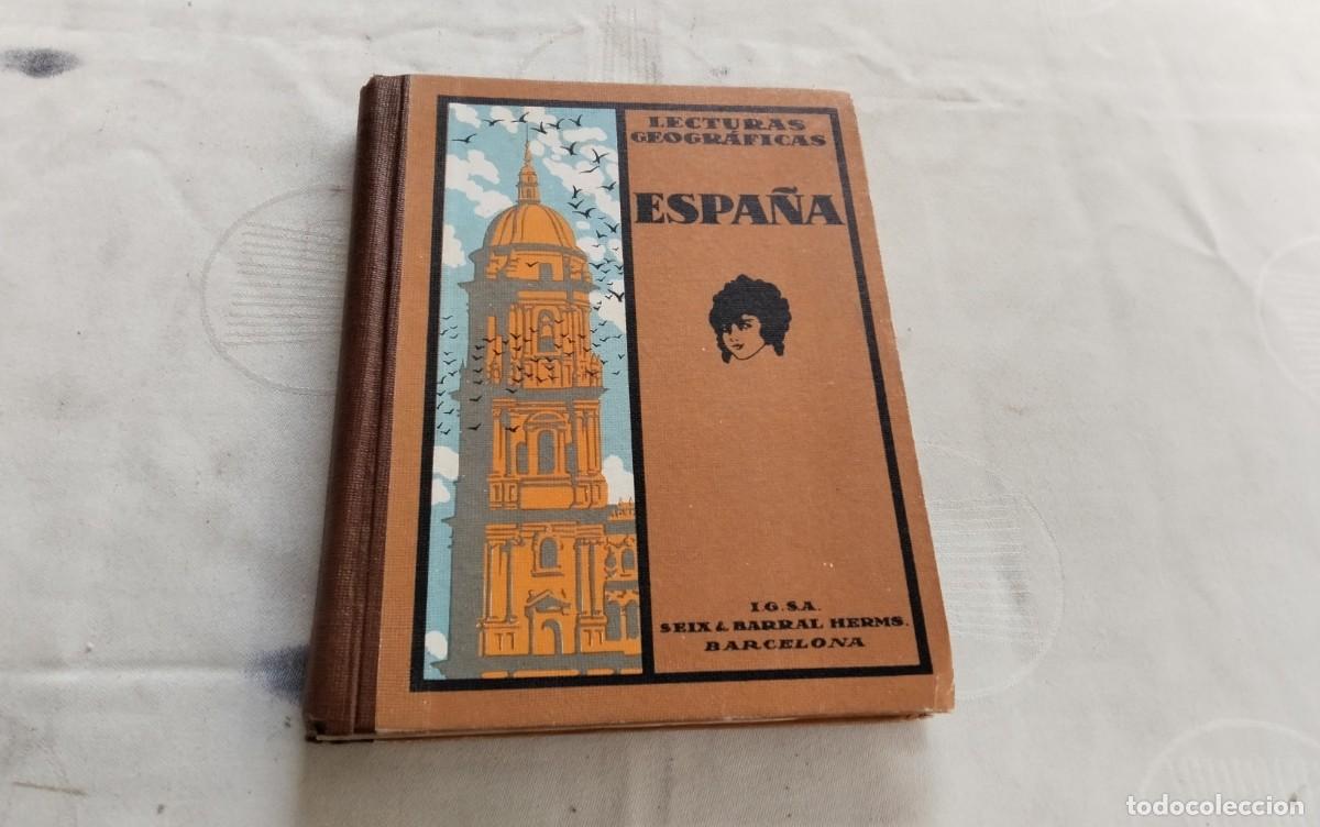 Libros de segunda mano: LIBRO ESPA&Ntilde;A DE LECTURAS GEOGRAFICAS EDITADO POR IGSA , LOMO DE TELA , VER FOTOS