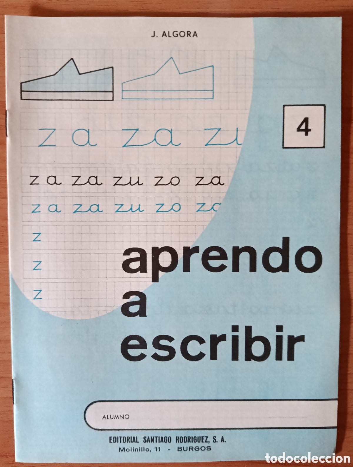 Livres d'occasion: Cuadernillo escolar Aprendo a escribir num. 4 Ed Santiago Rodriguez S.A , sin usar