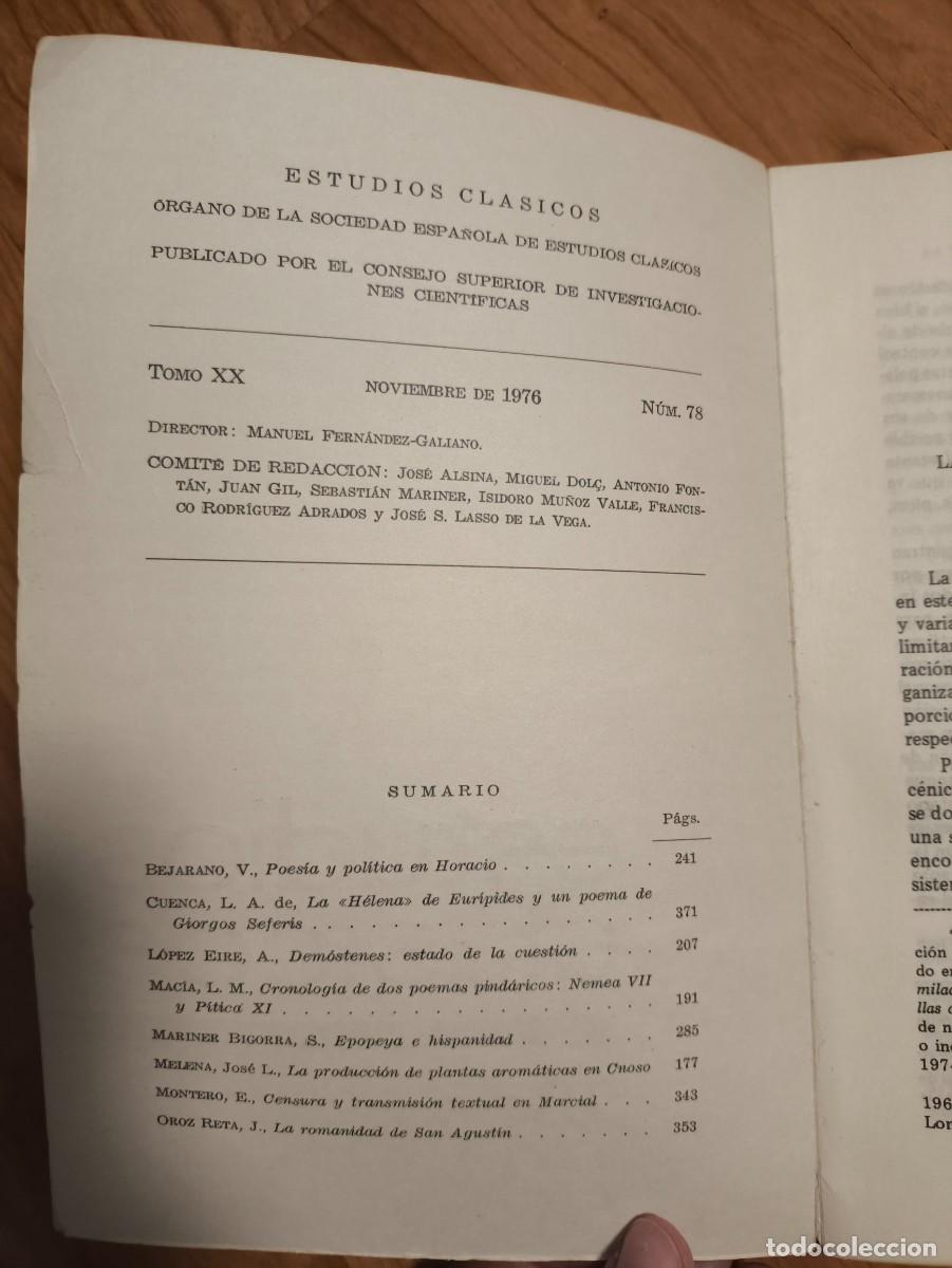 Libros de segunda mano: Estudios cl&aacute;sicos 78 - Foto 3