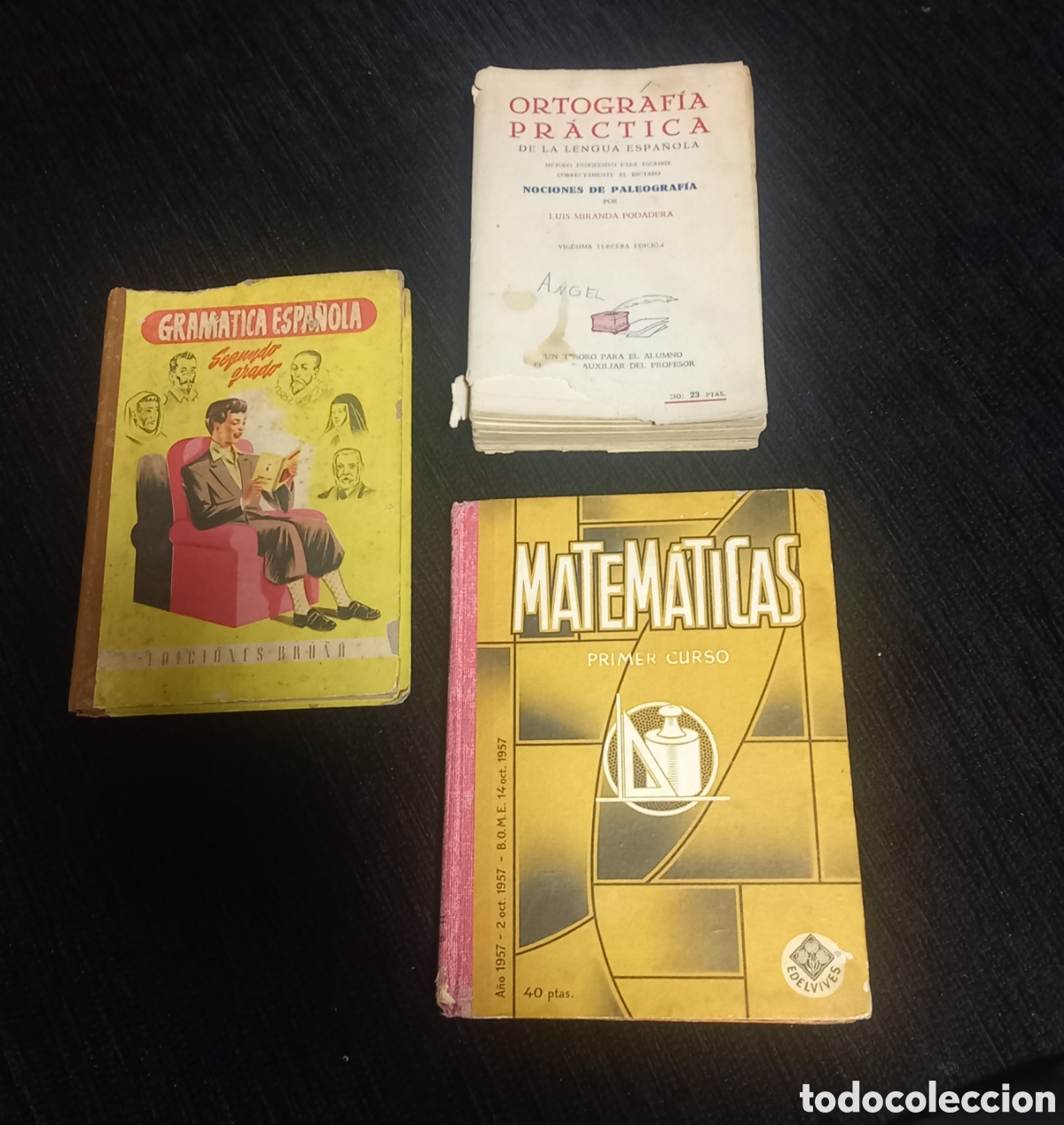 Libros de segunda mano: Lote de 3 Libros Escolares Antiguos / EGB - Matem&aacute;ticas, Ortograf&iacute;a y Lectur