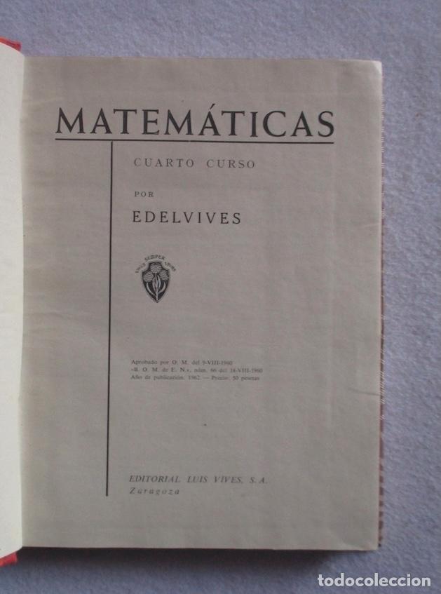 Libros de segunda mano: MATEMATICAS - CUARTO CURSO - Foto 2