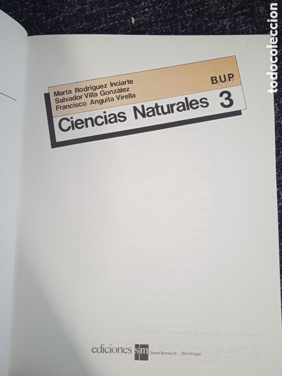 Libros de segunda mano: CIENCIAS NATURALES. 3 BUP. -ED. EDICIONES SM 1986 - Foto 2