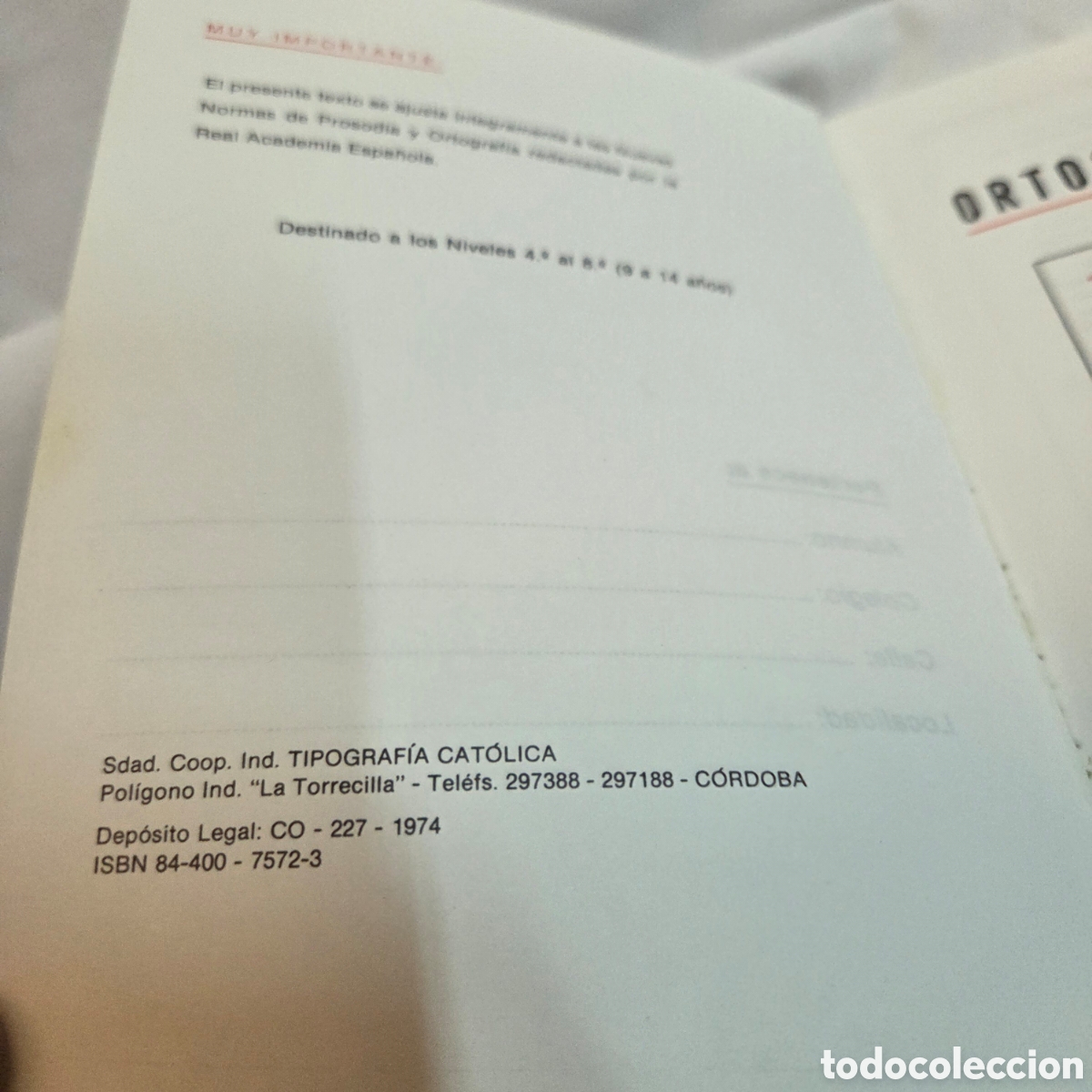 Libros de segunda mano: BREVE ORTOGRAF&Iacute;A ESCOLAR (MANUEL BUSTOS SOUSA) 1974 - Foto 3