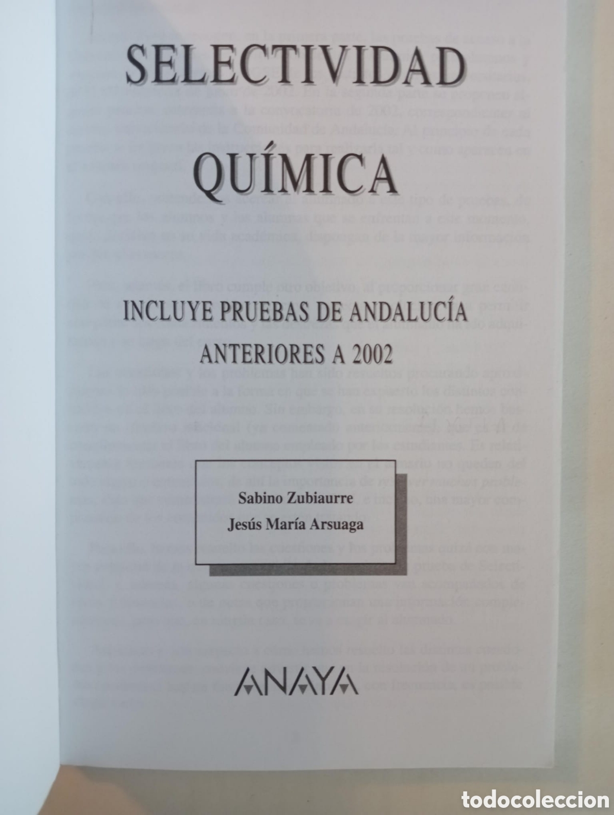 Libros de segunda mano: Qu&iacute;mica. Selectividad. Pruebas de 2002 - Foto 2