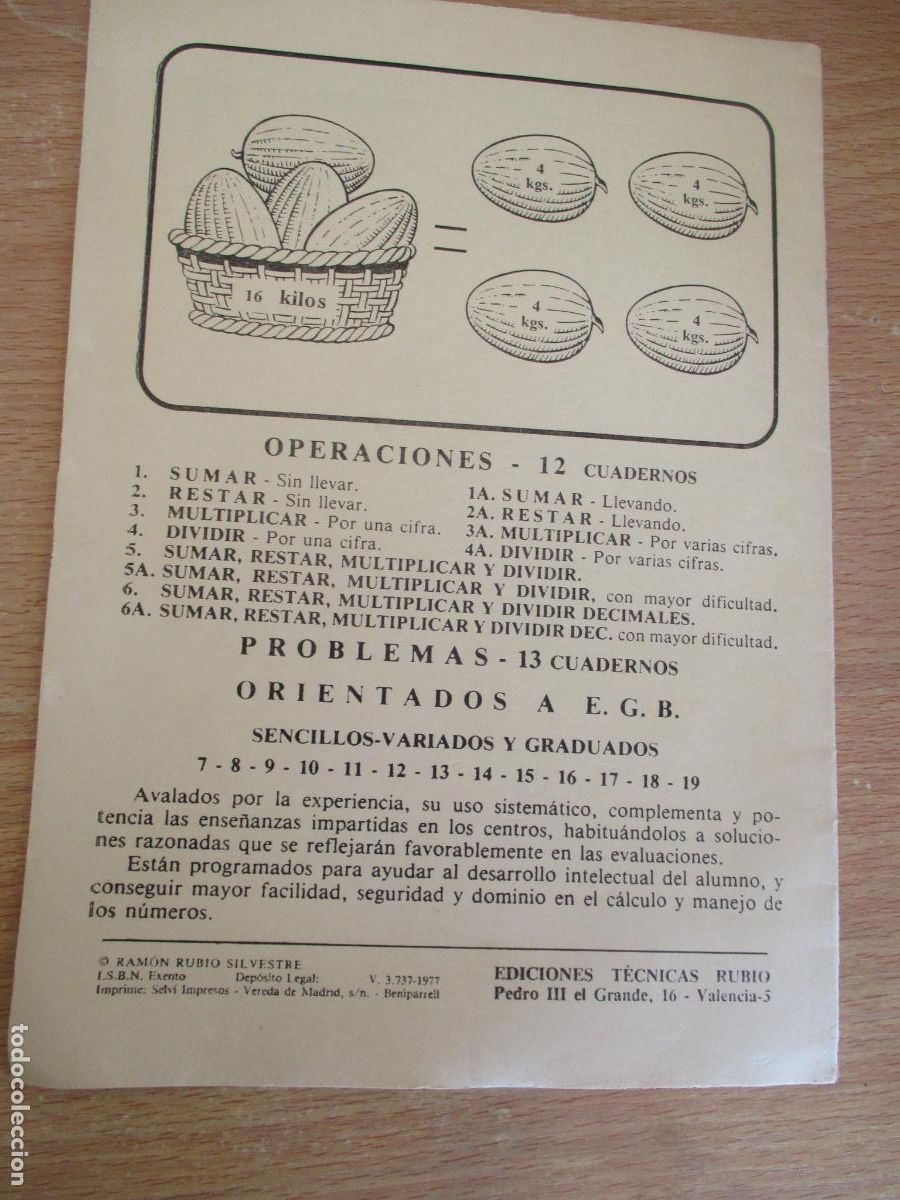 Libros de segunda mano: PROBLEMAS RUBIO 4 A- DIVIDIR.- EDICIONES T&Eacute;CNICAS RUBIO.- 1977 - Foto 4