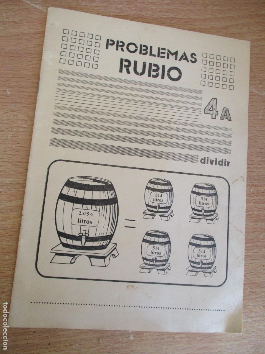Libros de segunda mano: PROBLEMAS RUBIO 4 A- DIVIDIR.- EDICIONES T&Eacute;CNICAS RUBIO.- 1977