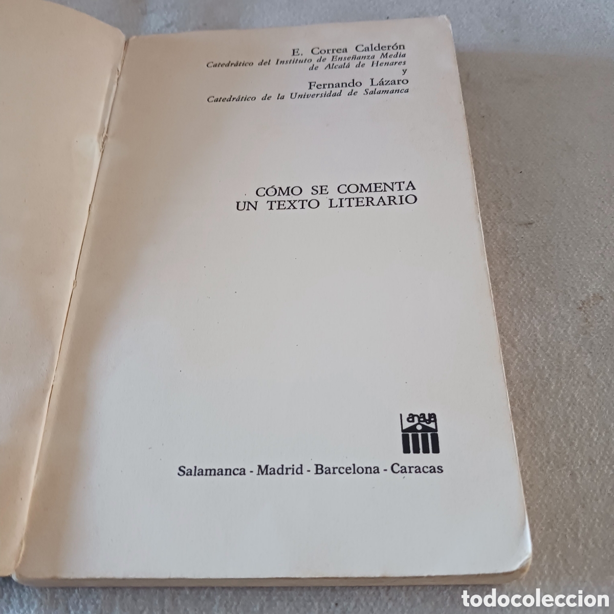 Libros de segunda mano: Como se comenta un texto literario de E Correa y E.Lazaro - Foto 4