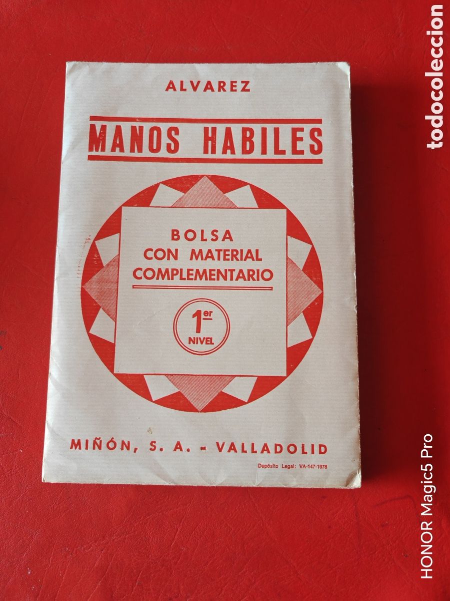 Libros de segunda mano: Lote de 6 sobres con material complementario manos h&aacute;biles, nivel 1-2-3-4-5-6, &Aacute;lvarez, a&ntilde;os 70