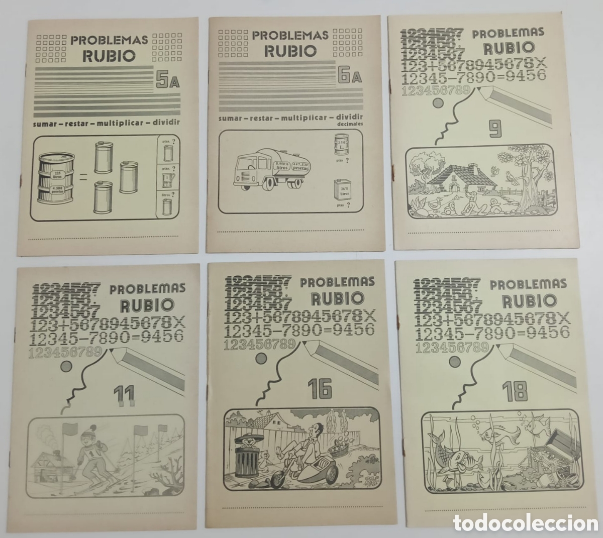 Libros de segunda mano: Lote 6 Cuadernos - Problemas Rubio - 1977 1978