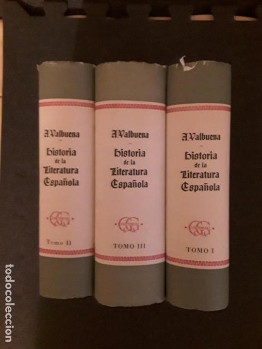 Libros: Valbuena Prat, Angel. Historia de la Literatura Española. Tres tomos. - Foto 1 - 146125878