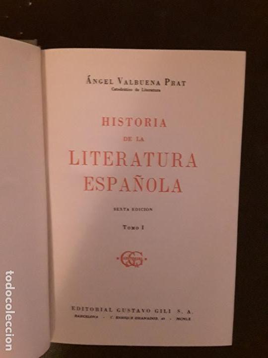 Libros: Valbuena Prat, Angel. Historia de la Literatura Española. Tres tomos. - Foto 2 - 146125878